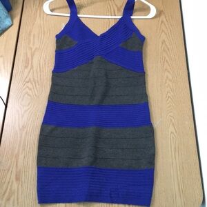 B16 Womens Verty Bandage Look Bodycon Stretchy Mini Dress Size Small